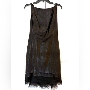 Coming Soon Carolina Herrera NY Black Metallic Wool-Silk Tulle Cocktail Dress 4